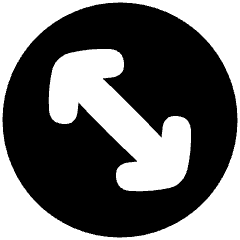 Line Arrow Diagonal Circle 2 Icon from Plump Solid Set