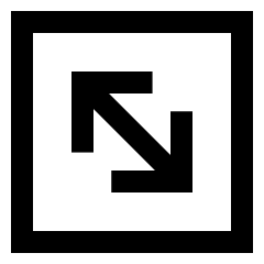 Line Arrow Diagonal Square 2 Icon from Sharp Line Set