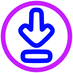 Line Arrow Down Circle 2 Icon from Plump Neon Set