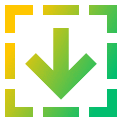 Line Arrow Down Dashed Square Icon from Sharp Gradient Set