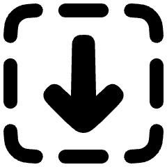 Line Arrow Down Dashed Square Icon from Plump Solid Set