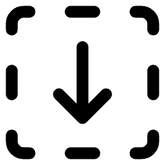 Line Arrow Down Dashed Square Icon from Core Line Set