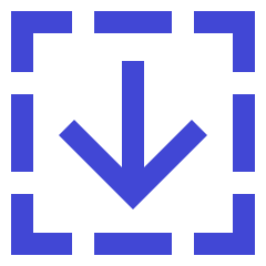 Line Arrow Down Dashed Square Icon from Sharp Duo Set