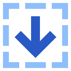 Line Arrow Down Dashed Square Icon from Sharp Flat Set