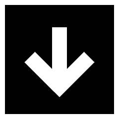 Line Arrow Down Square Icon from Sharp Solid Set