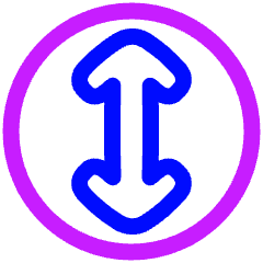 Line Arrow Fit To Height Circle Icon from Plump Neon Set