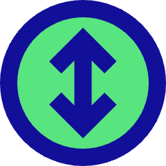 Line Arrow Fit To Height Circle Icon from Sharp Pop Set