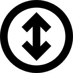 Line Arrow Fit To Height Circle Icon from Sharp Remix Set