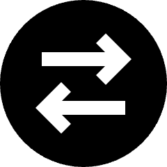 Line Arrow Transfer Horizontal Circle 2 Icon from Sharp Solid Set