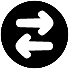 Line Arrow Transfer Horizontal Circle 2 Icon from Plump Solid Set