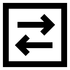 Line Arrow Transfer Horizontal Square 2 Icon from Sharp Line Set