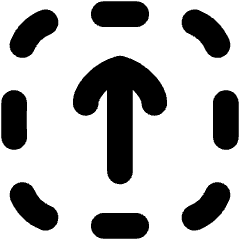 Line Arrow Up Dashed Square Icon from Flex Solid Set