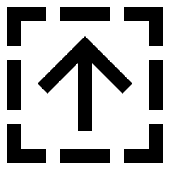 Line Arrow Up Dashed Square Icon from Sharp Line Set