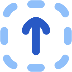 Line Arrow Up Dashed Square Icon from Flex Flat Set