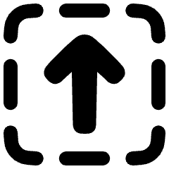 Line Arrow Up Dashed Square Icon from Plump Solid Set