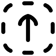 Line Arrow Up Dashed Square Icon from Flex Line Set