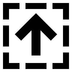Line Arrow Up Dashed Square Icon from Sharp Solid Set