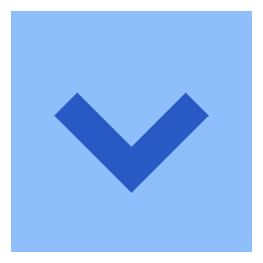 Tailless Line Arrow Down Square Icon from Sharp Flat Set