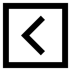 Tailless Line Arrow Left Square Icon from Sharp Line Set