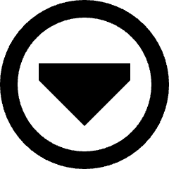 Tailless Triangle Arrow Down Circle Icon from Sharp Remix Set