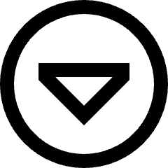 Tailless Triangle Arrow Down Circle Icon from Sharp Line Set