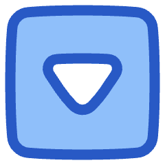 Tailless Triangle Arrow Down Square Icon from Plump Duo Set