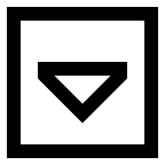 Tailless Triangle Arrow Down Square Icon from Sharp Line Set