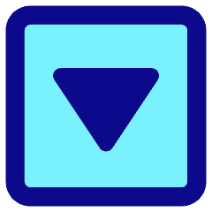 Tailless Triangle Arrow Down Square Icon from Core Pop Set
