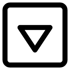 Tailless Triangle Arrow Down Square Icon from Core Line Set