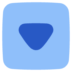 Tailless Triangle Arrow Down Square Icon from Plump Flat Set