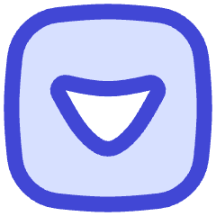 Tailless Triangle Arrow Down Square Icon from Flex Duo Set