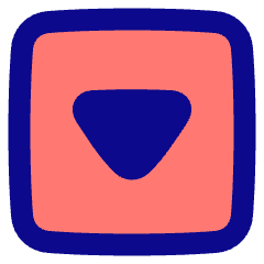 Tailless Triangle Arrow Down Square Icon from Plump Pop Set