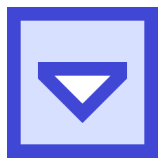 Tailless Triangle Arrow Down Square Icon from Sharp Duo Set