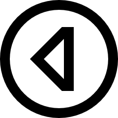 Tailless Triangle Arrow Left Circle Icon from Sharp Line Set