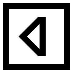 Tailless Triangle Arrow Left Square Icon from Sharp Line Set