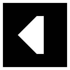 Tailless Triangle Arrow Left Square Icon from Sharp Solid Set