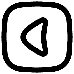 Tailless Triangle Arrow Left Square Icon from Flex Line Set