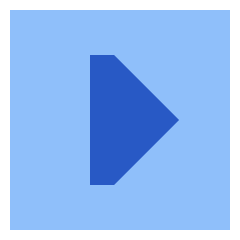Tailless Triangle Arrow Right Square Icon from Sharp Flat Set