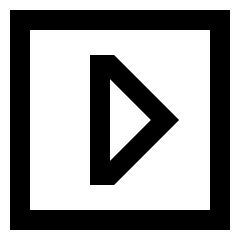 Tailless Triangle Arrow Right Square Icon from Sharp Line Set