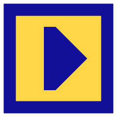 Tailless Triangle Arrow Right Square Icon from Sharp Pop Set