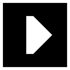 Tailless Triangle Arrow Right Square Icon from Sharp Solid Set