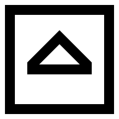 Tailless Triangle Arrow Up Square Icon from Sharp Line Set