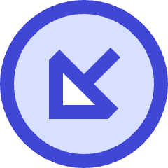 Triangle Arrow Diagonal Bottom Left Circle Icon from Sharp Duo Set