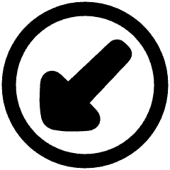 Triangle Arrow Diagonal Bottom Left Circle Icon from Plump Remix Set