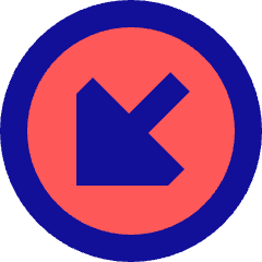 Triangle Arrow Diagonal Bottom Left Circle Icon from Sharp Pop Set