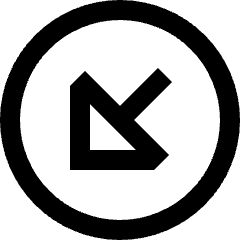 Triangle Arrow Diagonal Bottom Left Circle Icon from Sharp Line Set