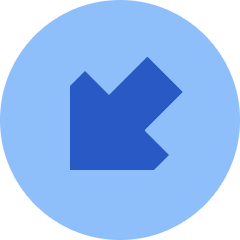 Triangle Arrow Diagonal Bottom Left Circle Icon from Sharp Flat Set