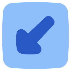 Triangle Arrow Diagonal Bottom Left Square Icon from Plump Flat Set