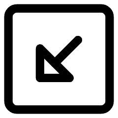 Triangle Arrow Diagonal Bottom Left Square Icon from Core Line Set