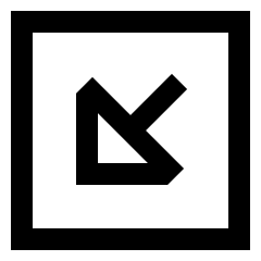 Triangle Arrow Diagonal Bottom Left Square Icon from Sharp Line Set